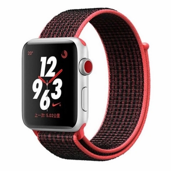 5/$20 NEW Crimson Red Black Nylon Sport Loop Band Apple Watch 38/40/41mm - Picture 2 of 9
